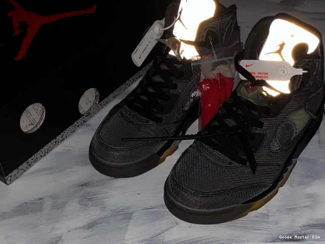 Black Air Jordan Off-White x 5 CT8480-001 0825